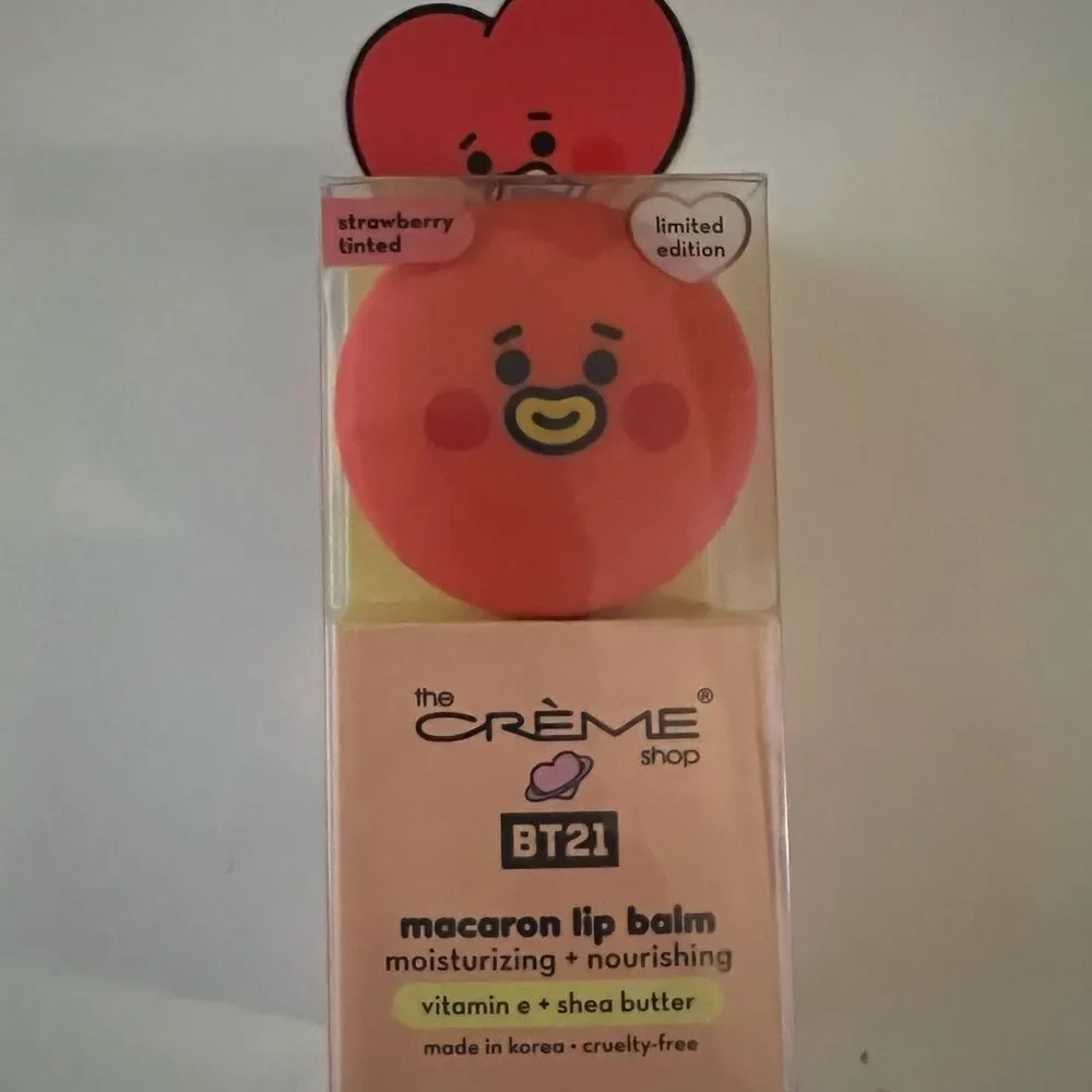 The Crème Shop BT21 Macaron Lip Balm - Strawberry Tinted Limited Edition